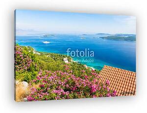 View on azure adriatic sea from peljesac peninsula in Dalmatia, Croatia (vászonkép)