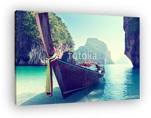 Boat and islands in andaman sea Thailand (vászonkép)