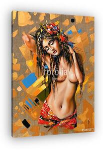 Portrait of the beautiful naked girl (vászonkép)