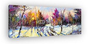 Sunset in winter wood (vászonkép)