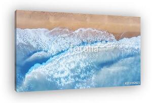 Aerial view on the waves. Beautiful natural seascape from air (vászonkép)