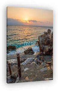Piso Livadi beach on Paros island at sunrise (vászonkép)