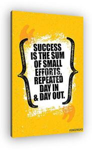Success Is The Sum Of Small Efforts, Repeated Day In And Day Out. Inspiring Creative Motivation Quote Poster Template. (vászonkép)
