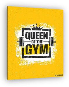 Inspiring Woman Female Workout and Fitness Gym Motivation Quote Illustration Sign. Creative Strong Sport Vector (vászonkép)