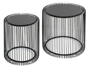 KARE Wire Dohányzóasztal Szett - Fekete - 44 cm