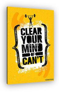 Clear Your Mind Of Cant. Inspiring Workout and Fitness Gym Motivation Quote Illustration Sign. Creative Strong Sport (vászonkép)