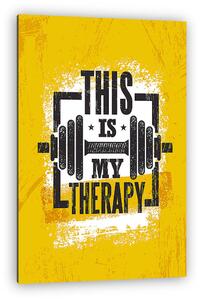 This Is My Therapy. Fitness Muscle Workout Motivation Quote Poster Vector Concept. Inspiring Gym Creative Illustration (vászonkép)