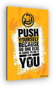 Push Yourself Because No One Else Is Going To Do It For You Creative Grunge Motivation Quote. Typography Vector Concept (vászonkép)