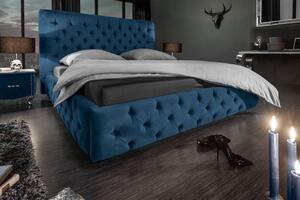 Stílusos francia ágy Laney 160x200 cm sötétkék bársony