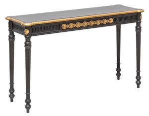 Stílusos fésülködő asztal Kathleen 125 cm fekete - arany