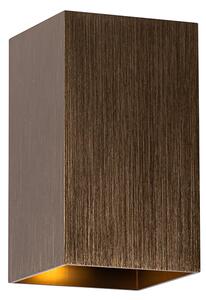 Modern fali lámpa sötét bronz négyzet 2-lámpás - Sandy