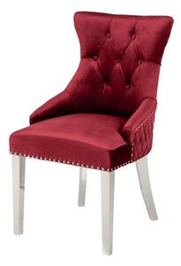 Design szék Queen Levia fej bársony piros