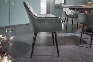 Design szék Garold szürke-zöld bársony