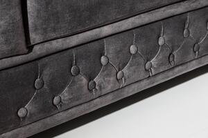 Design 3-szémelyes ülőgarnitúra Chesterfield 205 cm sötétszürke