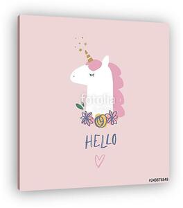 Hello - Unikornis (vászonkép)