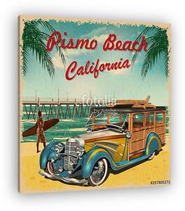 Pismo Beach,California retro poster. (vászonkép)