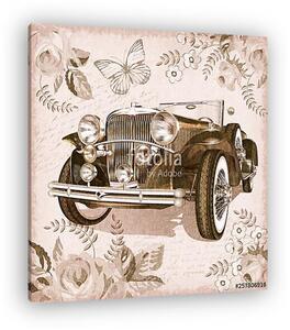 Vintage car postcard. (vászonkép)