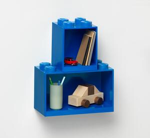 Brick 2 db-os gyerek kék fali polc szett - LEGO®