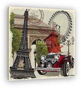 Paris vintage poster. (vászonkép)