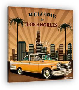 Welcome to Los Angeles retro poster. (vászonkép)