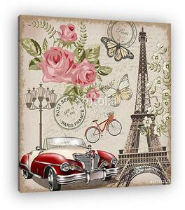 Paris vintage postcard. (vászonkép)