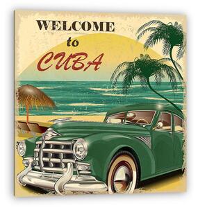 Welcome to Cuba retro poster (vászonkép)