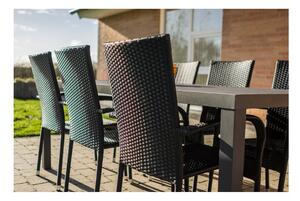 Paris fekete 6 személyes kerti étkezőszett székekkel és Viking asztallal, 90 x 205 cm - Bonami Selection