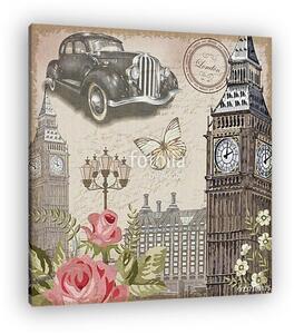 London vintage postcard. (vászonkép)