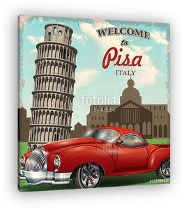 Welcome to Pisa retro poster. (vászonkép)