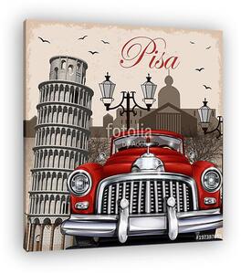 Pisa retro poster. (vászonkép)