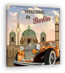 Welcome to Berlin retro poster. (vászonkép)
