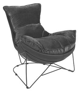 King Home Otilia Stand Velvet Fotel Fekete