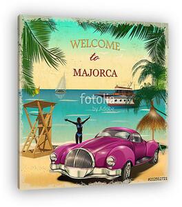 Welcome to Majorca retro poster. (vászonkép)