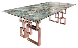 Design étkezőasztal Salus 200 cm türkiz - márvány utánzata