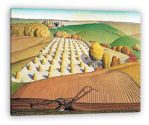 Grant Wood: Őszi szántás (vászonkép)