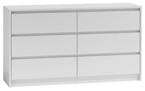 Komód - Fehér - 120x40x75 cm - 6 Fiók