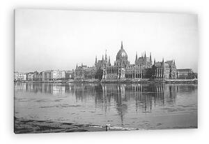 FORTEPAN: Parlament a budai alsó rakpartról nézve (1942) (vászonkép)