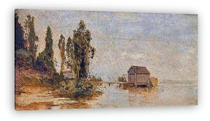 Mészöly Géza: Fürdőház a Balatonon (színverzió 1) (vászonkép)