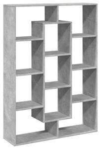 VidaXL Könyvespolc - 11 Rekeszes - Betonszürke - 102x29x143 cm