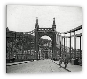 FORTEPAN: Erzsébet híd, a Szent Gellért szobor felé nézve (1907) (vászonkép)