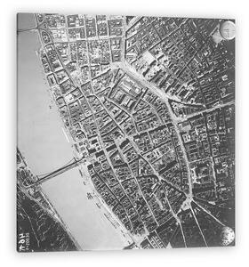 FORTEPAN: Budapest, légifotó, a Belváros és környéke (1944) (vászonkép)