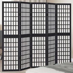 VidaXL 5 Paneles Térelválasztó - Fekete Tömörfa - 175x160cm