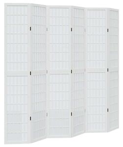 VidaXL 6 Paneles Fehér Tömörfa Térelválasztó - 210x220cm