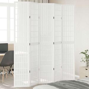 VidaXL 5 Paneles Térelválasztó - Fehér Tömörfa - 175-180x220 cm