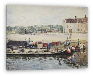 Alfred Sisley: Bárka Saint Mamme kikötőjében (vászonkép)