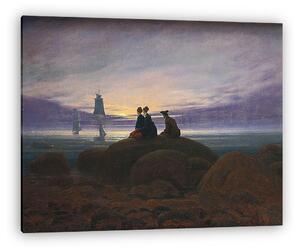Caspar David Friedrich: A felkelő hold a tenger felett (vászonkép)