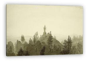 Caspar David Friedrich: Madonna szobor a hegyekben (vászonkép)