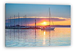 Vitorlás a Balatonon, naplementében (vászonkép)