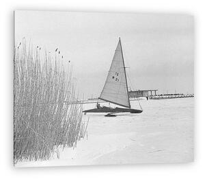 FORTEPAN: Jégvitorlás Balatonfürednél (1966) (vászonkép)