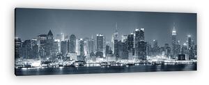 New York éjszakai városkép mono-kék (vászonkép)